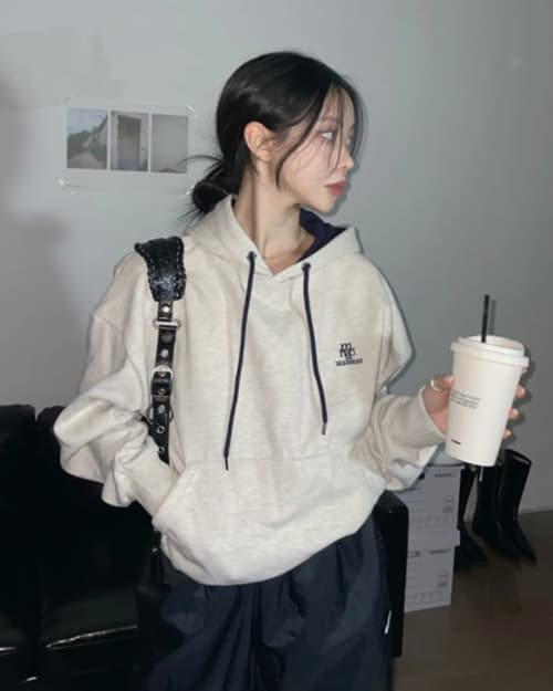 [French Terry/Fleece] Stitch Combo Hoodie [6 colors]