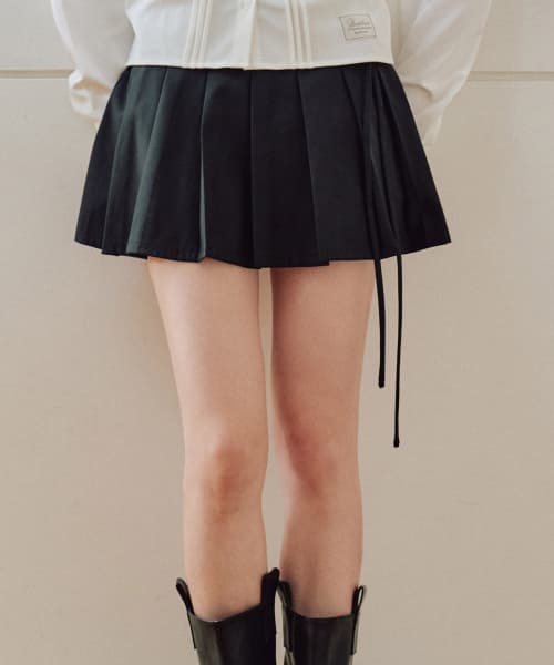 Dalin Classic Pleated Skirt Pants [BLACK]