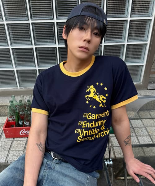 Unicorn Typho Ringer Crop Short Sleeve Navy