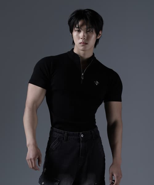 Kamid Antique Half-Zip Short Sleeve [Black]