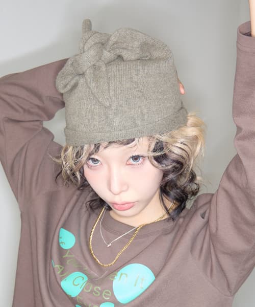 Tie Loop Beanie_Olive