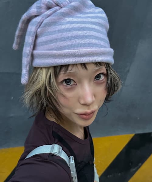 Tie Loop Beanie_Stripe