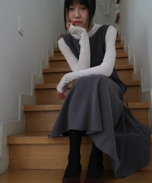 Cupra Diagonal Dress (Dark Gray)