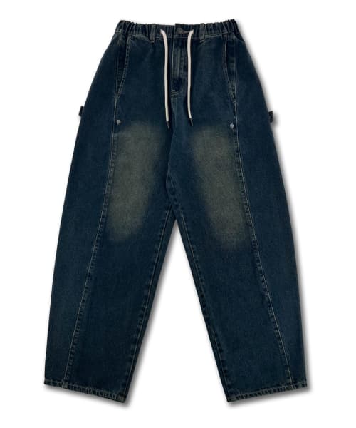 S.N.A.P Elastic Curved Denim Pants LR5DU534_YELLOW INDIGO