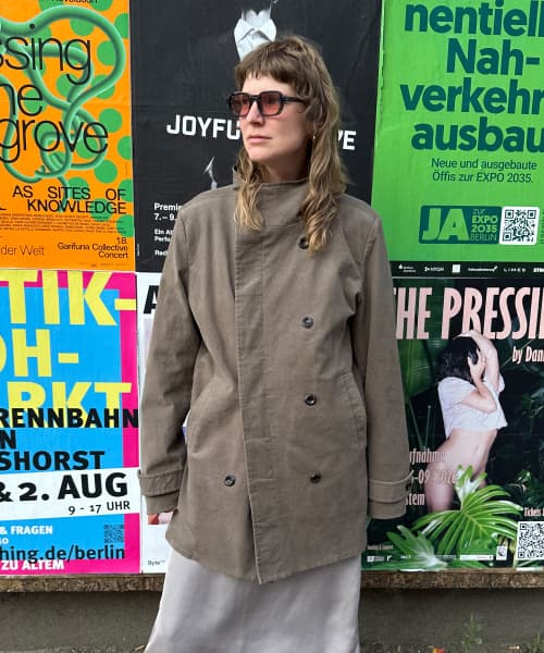 (W) Vincent Double Coat_PEID Khaki