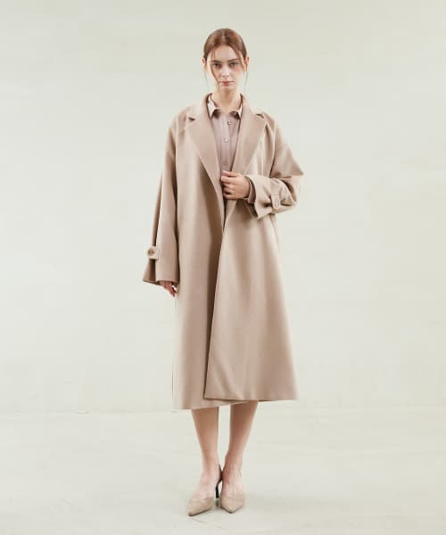 Drop-Shoulder Oversized Cashmere Coat