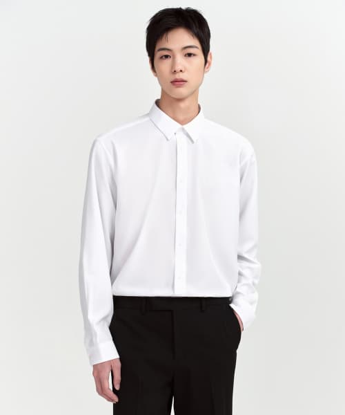 Relaxed Fit Silky Shirt [White]