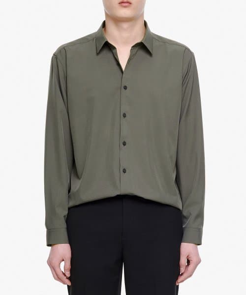 Relaxed Fit Silky Shirt [Khaki]