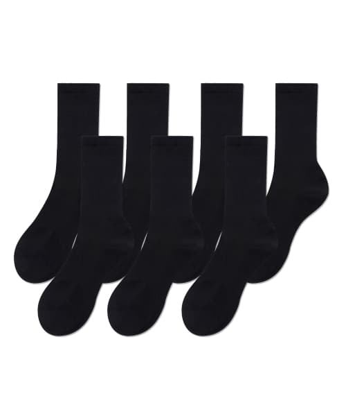 Lightweight Crew Socks 7-Pack [Black]