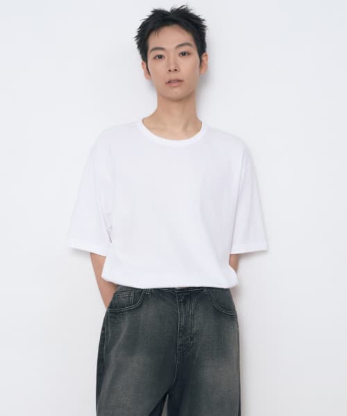 Relaxed Fit Crew Neck T-Shirt [White]