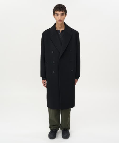 Cashmere Double Long Coat BLACK