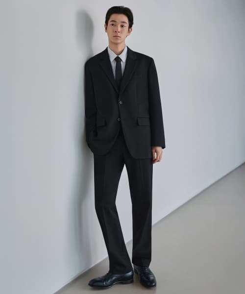 Semi-Wide Hidden Banding Slacks [Black]