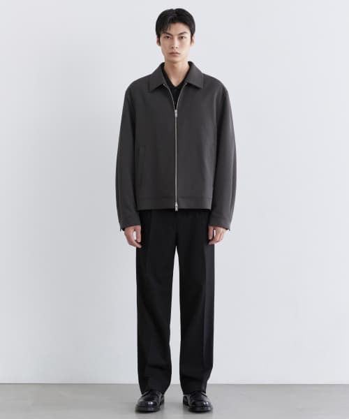 WIDE HIDDEN ELASTIC WAISTBAND SLACKS_BLACK