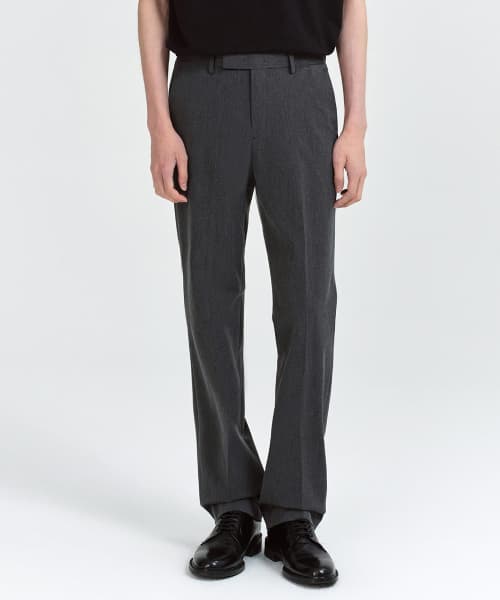 Semi-Wide Hidden Banding Slacks [Medium Gray]