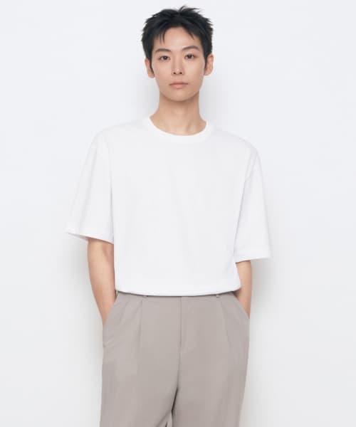 [Cooltandard] Relax Fit Crew Neck T-Shirt [White]