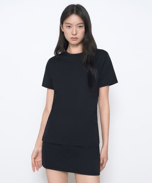 Women's Basic Crew Neck T-Shirt [Black]