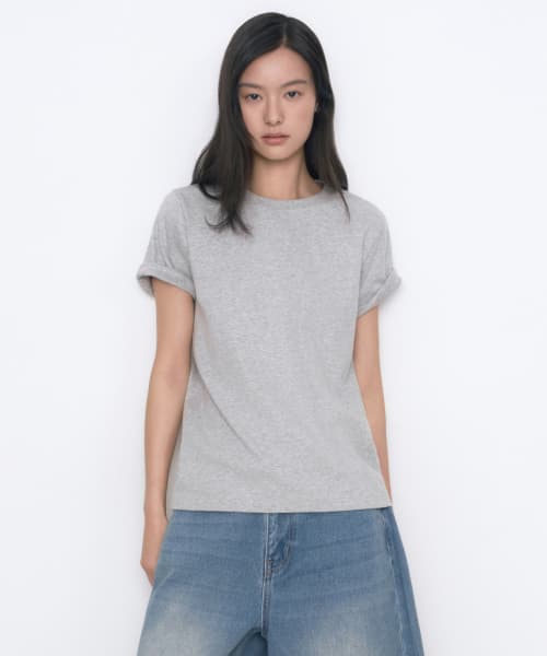 Women's Basic Crew Neck T-Shirt [Medium Gray]