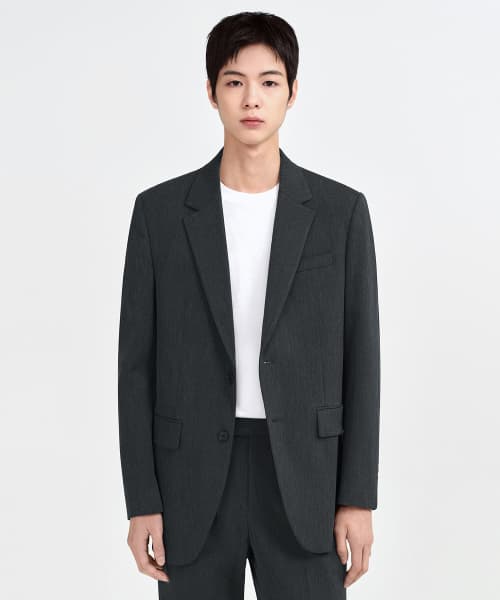 RELAXED BASIC BLAZER [CHARCOAL GRAY]