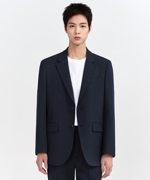 RELAXED BASIC BLAZER [NAVY]