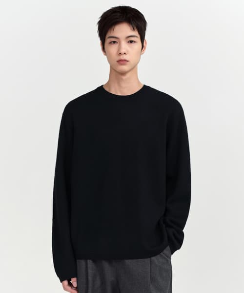 MINIMAL CREWNECK SWEATER [BLACK]