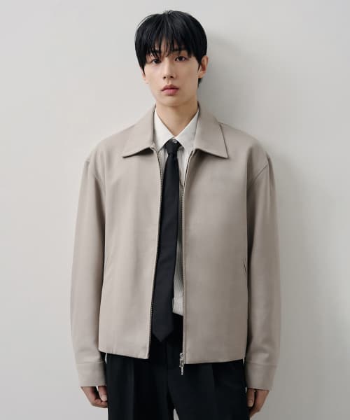 Dove Wool Blouson Jacket [OATGREY]