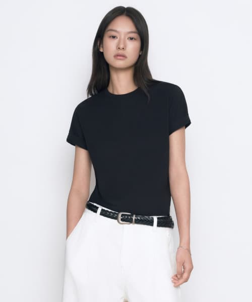 [Cooltandard] Women's Basic Crew Neck T-Shirt [Black]