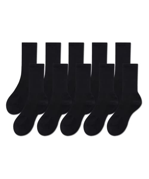 Lightweight Crew Socks 10-Pack [Black]