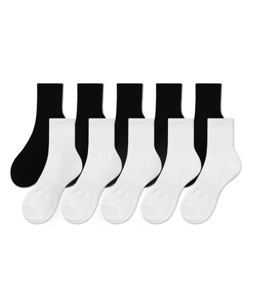 Lightweight Mid Socks 10-Pack [White/Black]
