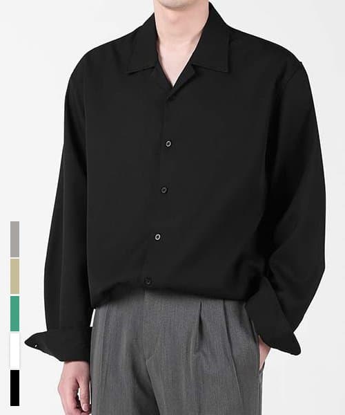 Gentle Half-Open Semi Oversized Long Sleeve Shirt - 6COL