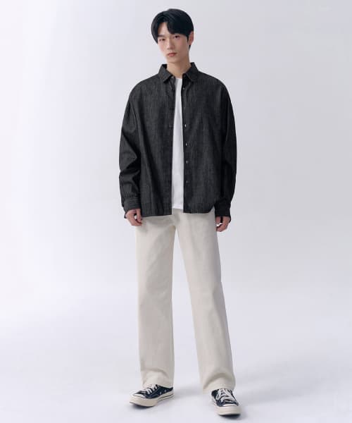 STRAIGHT DENIM PANTS [CREAM]