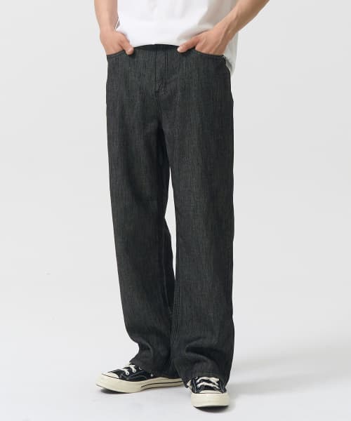 SL01 Summer Denim Wide Pants (BLACK)