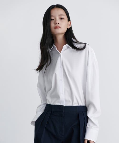 Womens Oversized Silky Shirt [White]