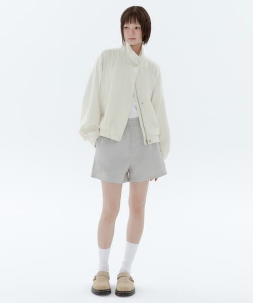 Womens Nylon Banding Shorts [Ash Grey]