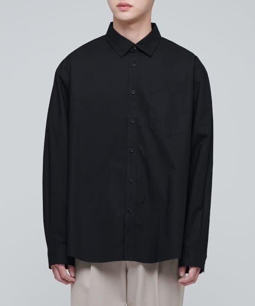 OVERSIZED POPLIN SHIRT [BLACK]