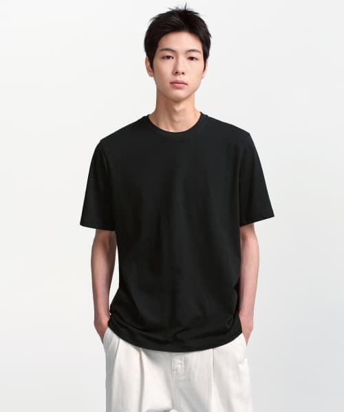 [Cooltandard] Basic Crew Neck T-Shirt [Black]