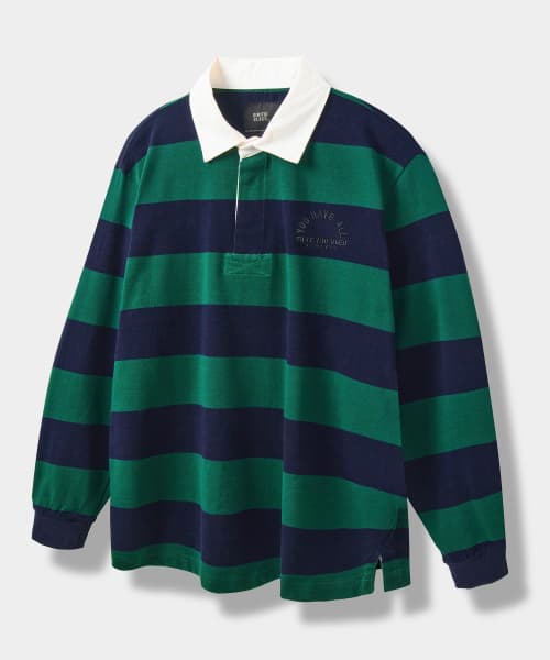 ASI Stripe Rugby Sweatshirt T-Shirt Green/Navy