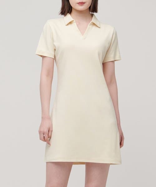 WOMENS SLIT NECK TURTLENECK DRESS [EGGLET]