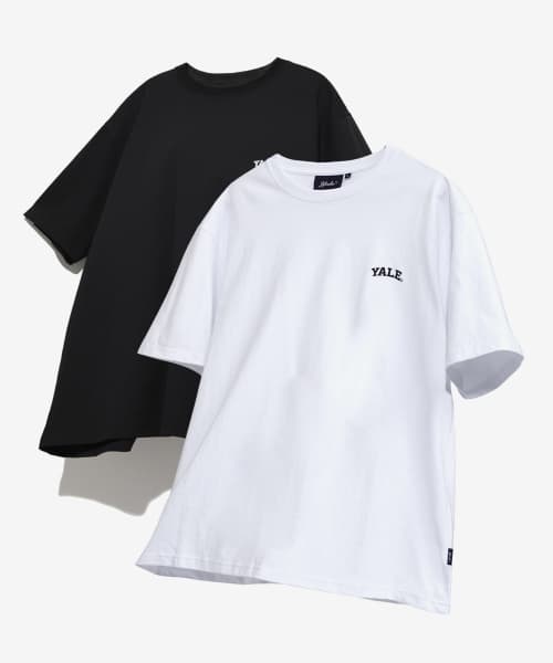 [16s Combed Cotton] 2PACK Small Arch Short Sleeve T-Shirt White/Black