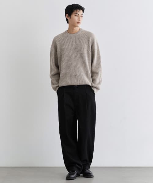 One Tuck Loose Tapered Denim Pants [Low Black]