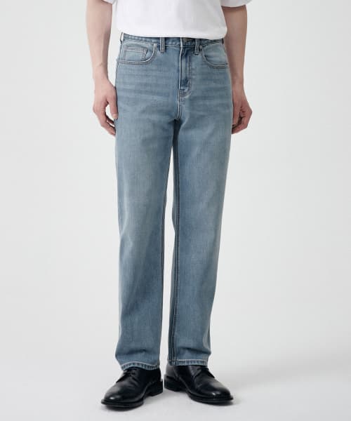 [Cooltandard] Straight Denim Pants [Light Indigo]