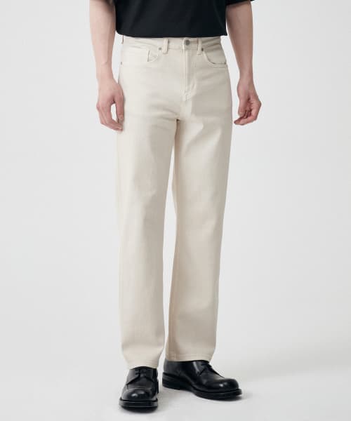 [Cooltandard] Straight Denim Pants [Cream]