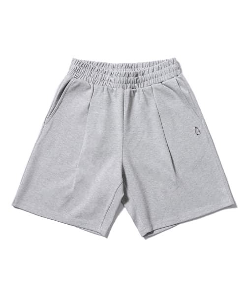 SINGLE PLEATED SWEAT SHORTS GRAY