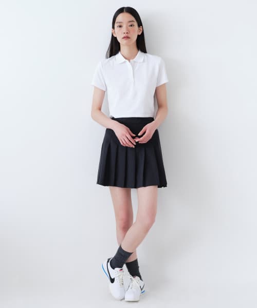 WOMENS PLEATS MINI SKIRT [GRAY]