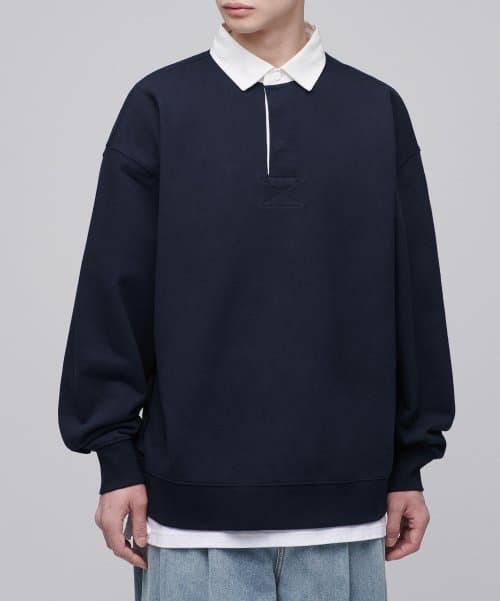 Oversized Rugby Sweatshirt [Navy]