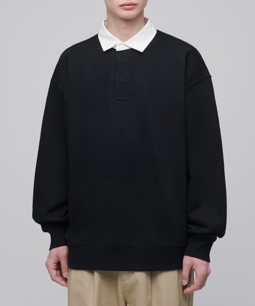 Oversized Rugby Sweatshirt [Black]