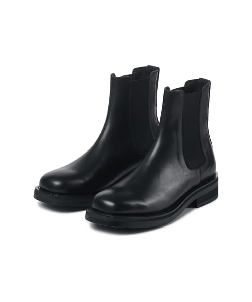Round Square Chelsea Boots [Black]