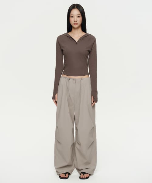 Women's Parachute Pants [Light Beige]