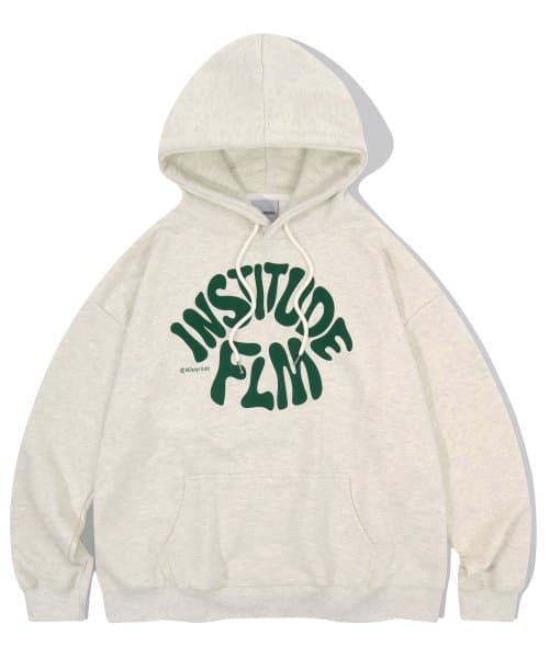 Loose Fit Graffiti Logo Hoodie - Oatmeal