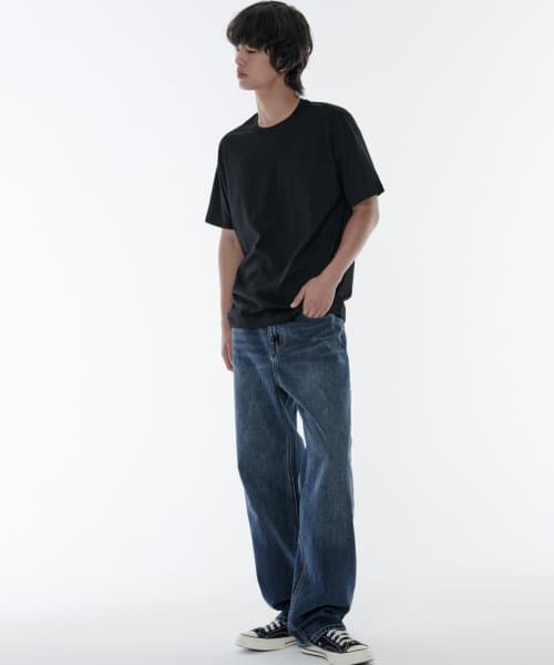 Loose Straight Denim Pants [Medium Indigo]