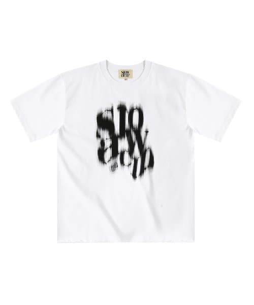 Blurry Logo Short Sleeve T-Shirt [White]
